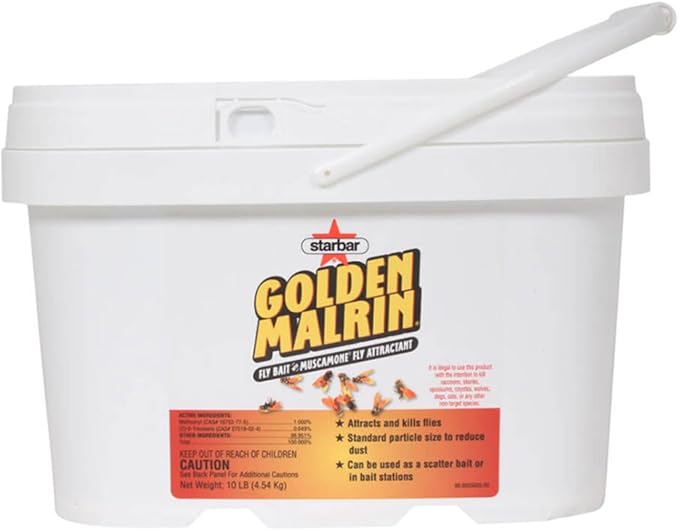 INSECTICIDE, FLY BAIT, GOLDEN MALRIN BLY BAIT, 10 LB