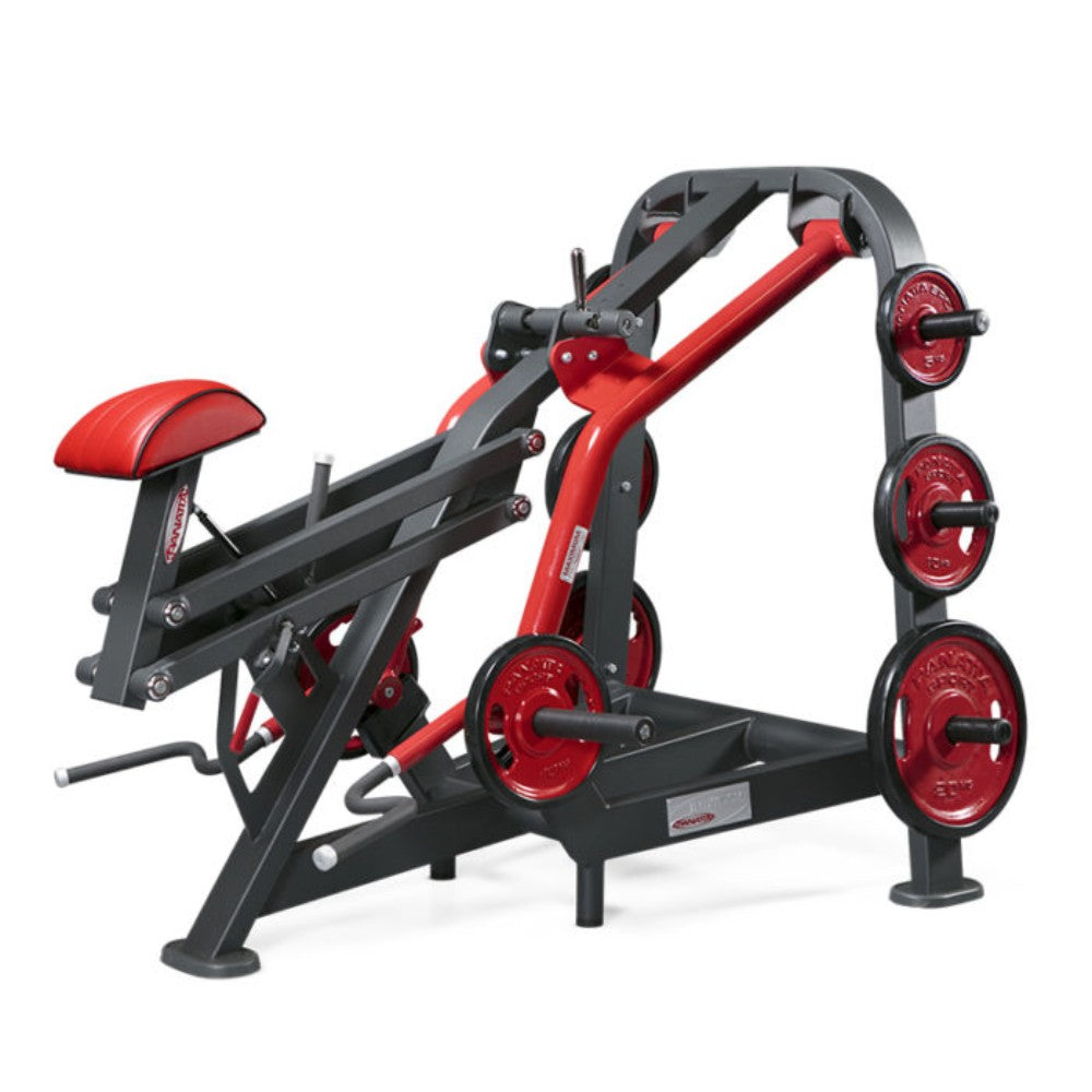 T-Bar Row, Frame : Glossy Silver, Padding : Standard Black, Moving Part: Red 1HP507A