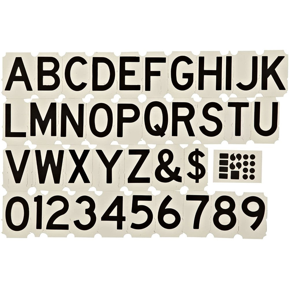 Letter And Numeral Set, Sign, Plastic, Black 52207, DN200B