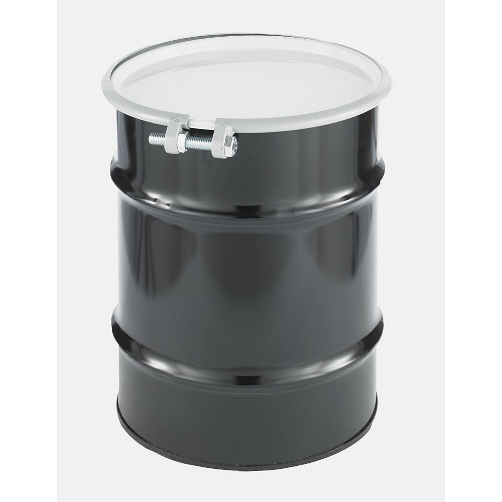 Drum, Shipping And Storage, Open Head, Steel, Black, 10 Gl