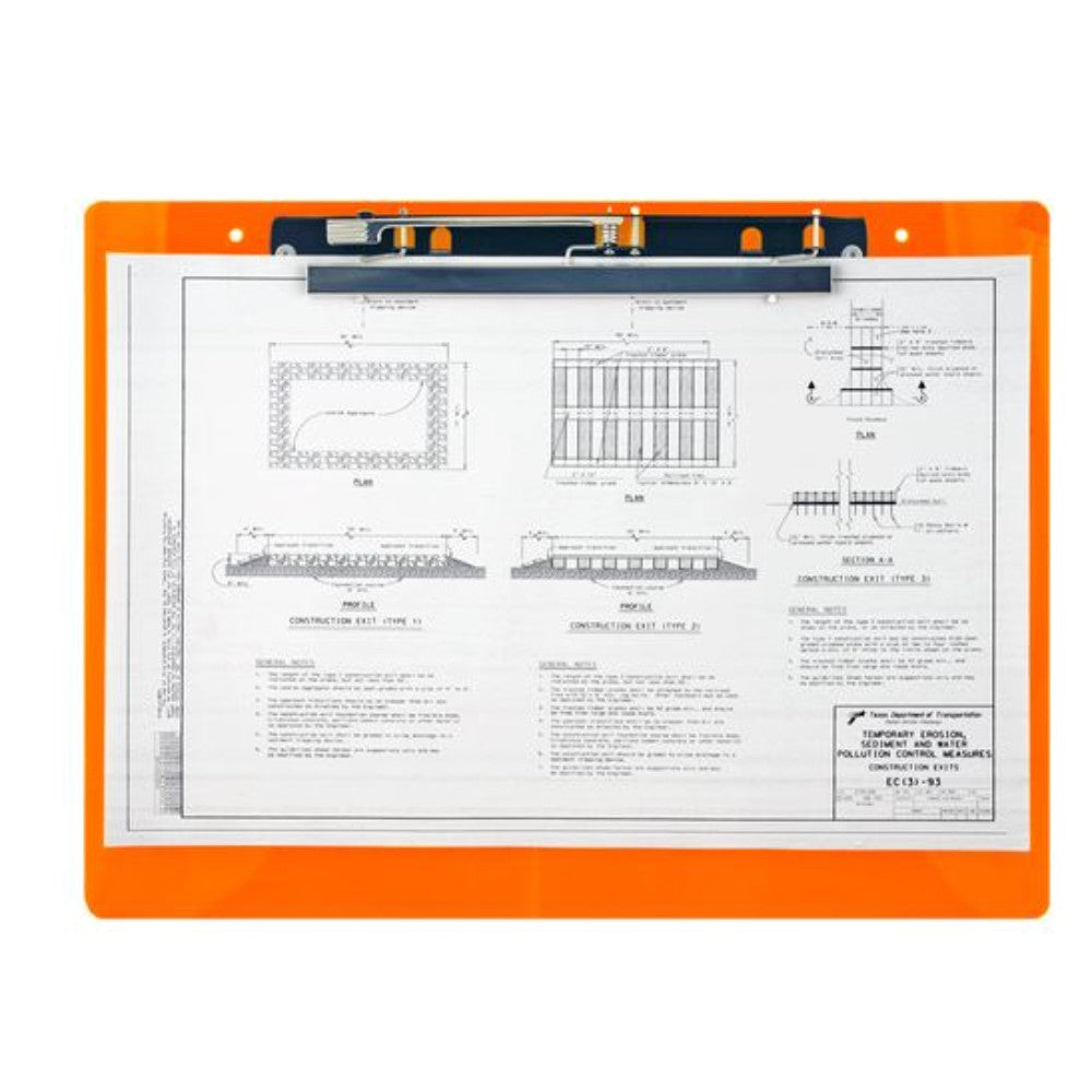 Clipboard File, Acrylic, Orange, 11 X 17 Inches 645150