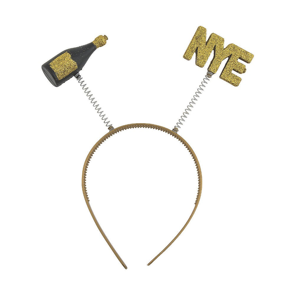New Year’S Eve Head Boppers - Per Dozen. Plastic And Metal. 5" Headband With 4" Boppers. #13813961