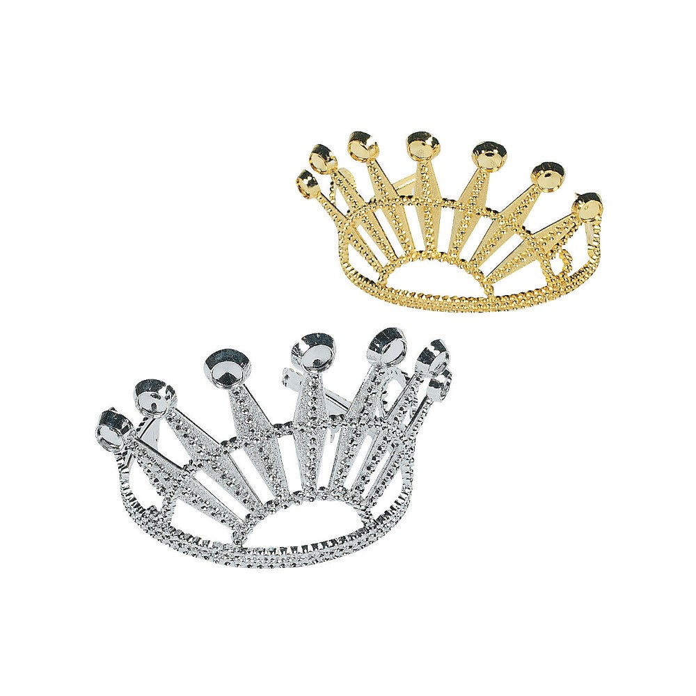 Elegant Diamond-Cut Tiaras - Per Dozen. Plastic. 5 1/2". #25/3916