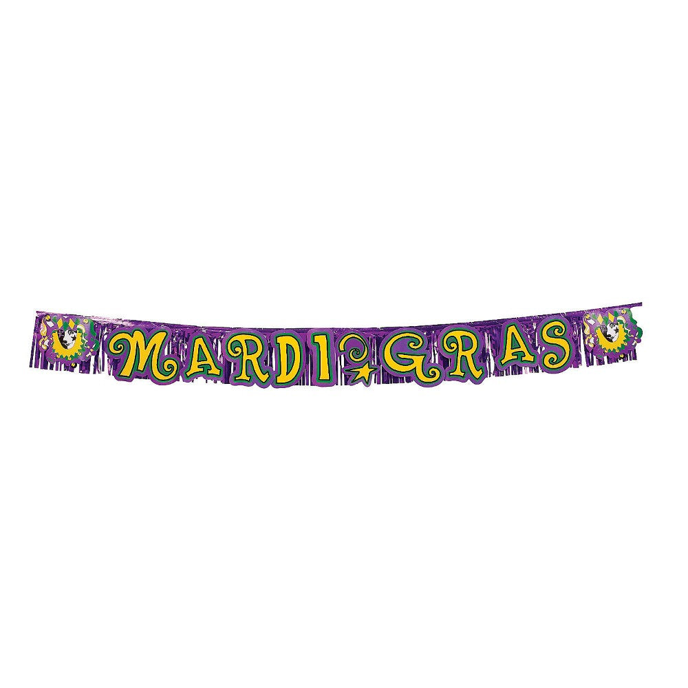 Mardi Gras Metallic Fringed Garland - Special Event – Mardi Gras. Cardboard. 7 Ft. #31/105