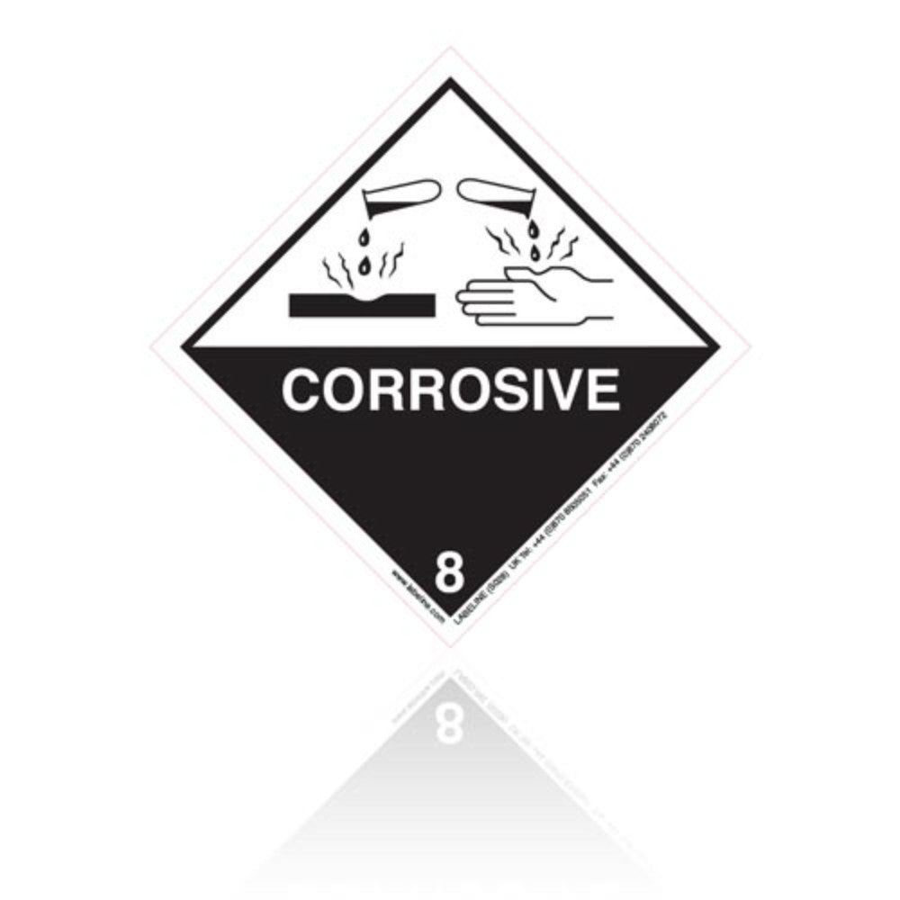 Label, Tdg, Ghs Class 8, Vinyil, 100Mm X 100Mm TT80V