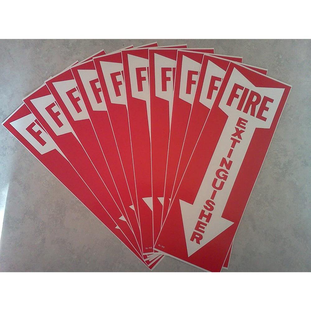 Sign, Fire Extinguisher, W/ Arrow, 4 X 12 Inches 1108LLFSBR-LOG .fs - TagTorch