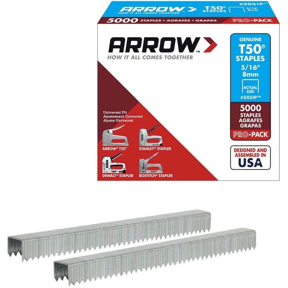 Arrow Fastener Genuine T50 5/16-Inch Staples, 5,000-Pack 505IP