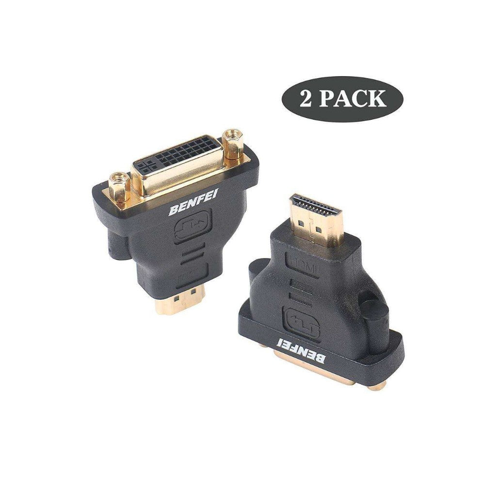 Hdmi To Dvi Adapter, Benfei Hdmi To Dvi-D Dvi Bidirectional Converter Male To Female With Gold-Plated Cord 2 Pack 000184BLACK