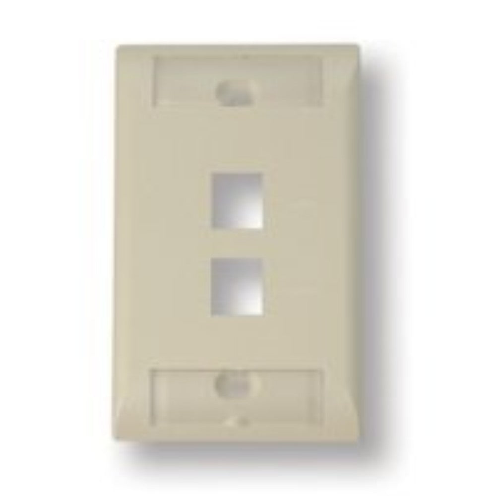Plate, Wall, (Faceplate), Labeled, Thermoplastic, Alpine White, 1 Gang, 4 Port 1-2111011-3