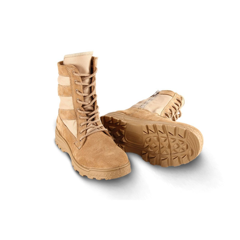 Boots, 8 Inches, Side Zipper, Tan, Size 43 890Z-8I TAN