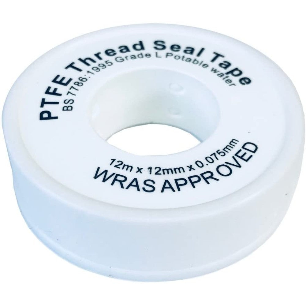 Tape:Thread Seal,12 Mm Wd X 0.075 Mm Thk,Teflon, 12 Meter Long