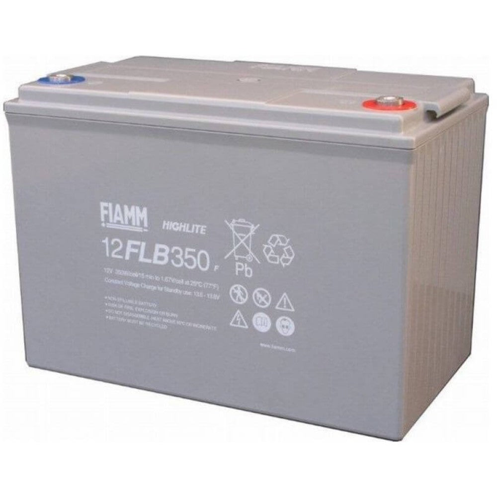 Battery, 12V, 90Ah, Lead Acid, Maintenance Free Fiamm 12V 90Ah VRLA Battery, Battery Code : 12FLB350 P