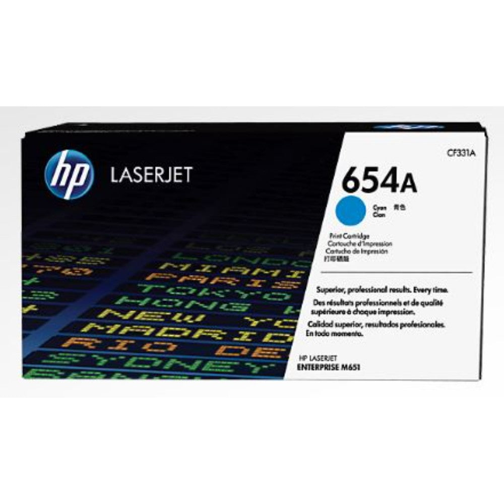 Cartridge, Toner, Laser, 654A, Cyan CF331A