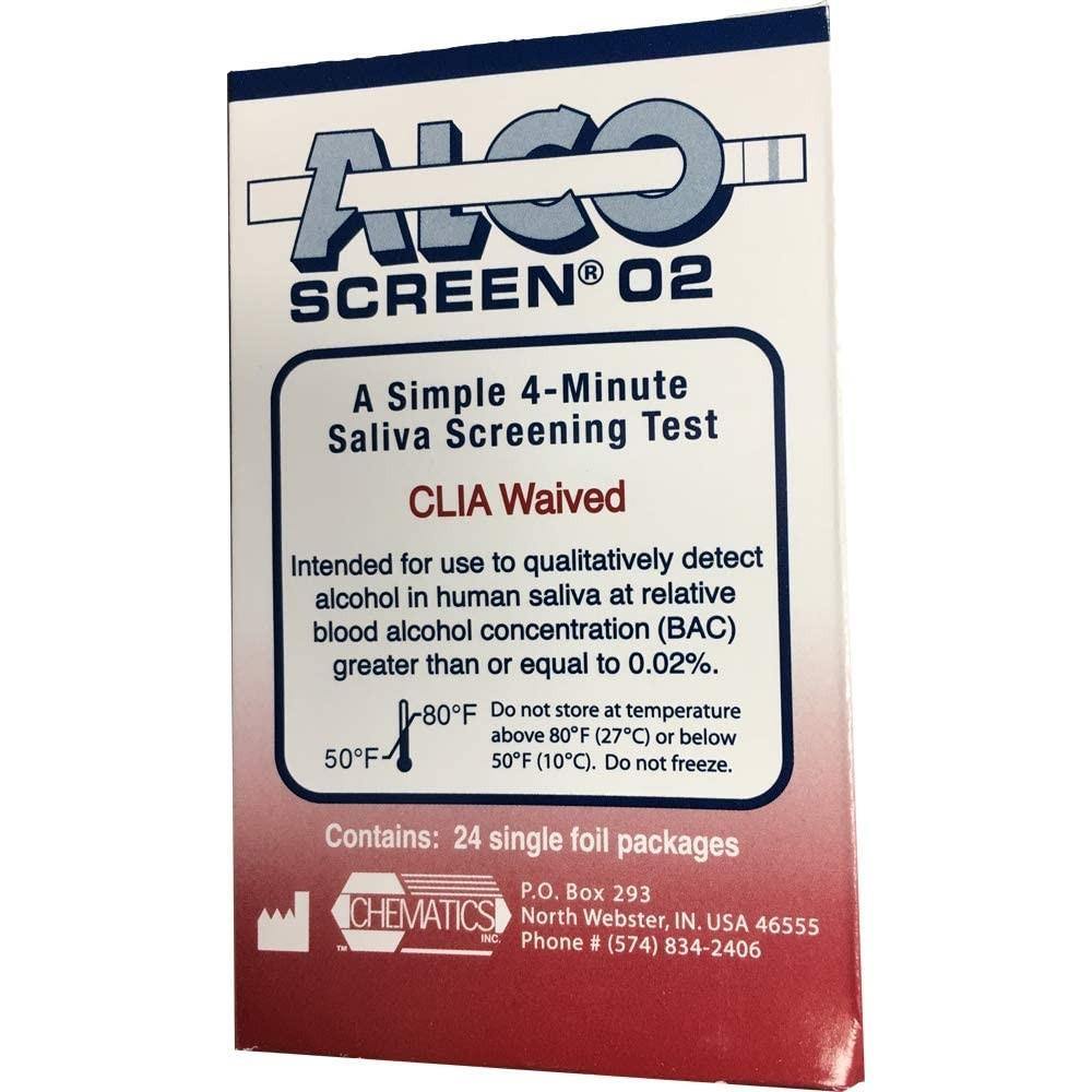 Alcoscreen 02 Clia Waved Saliva Alcohol Test Strip - (24 Test Strips / Box) 56024 - 9102 - TagTorch