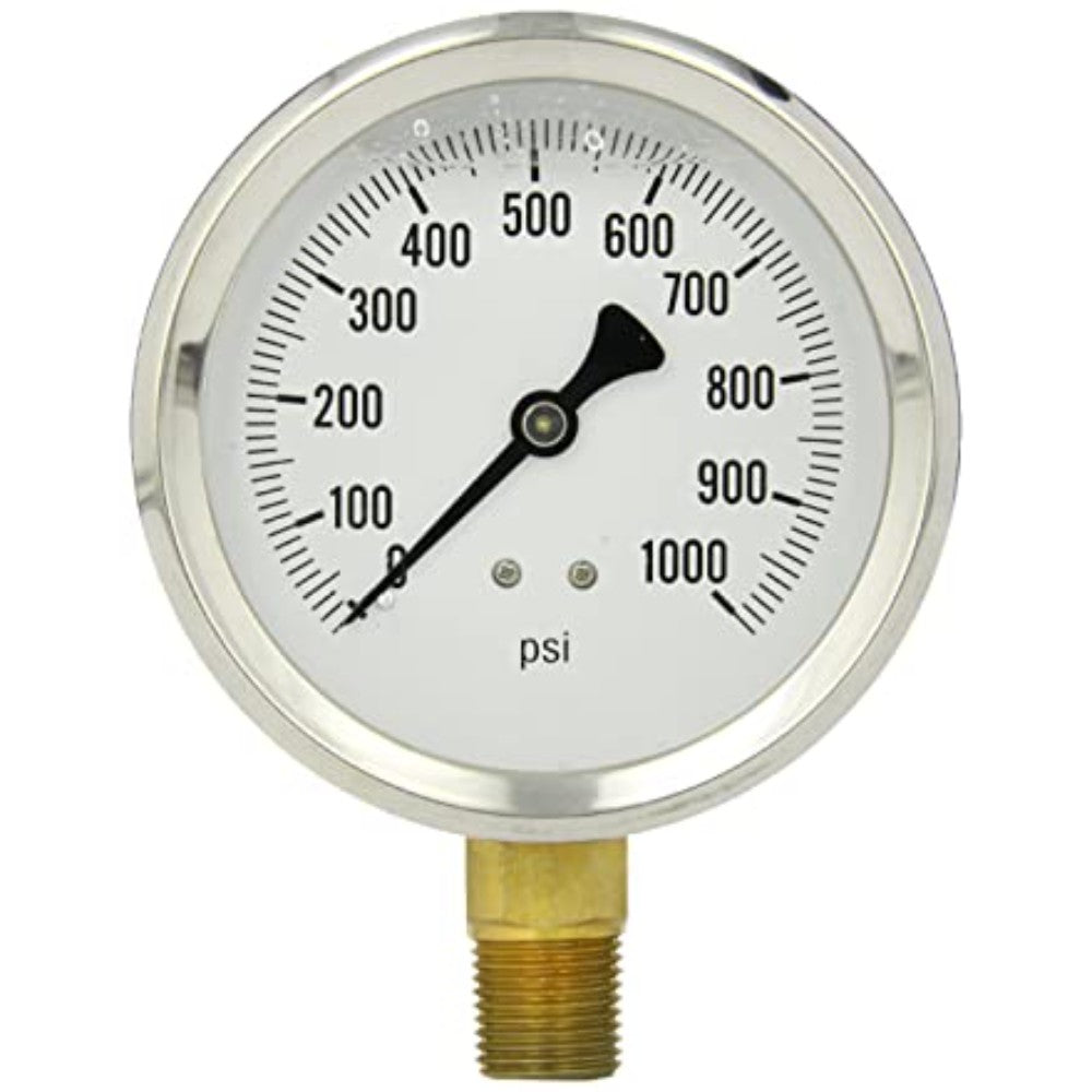 Gauge:Pressure Range 0-1000 Psi Dial Size: 4 Inches