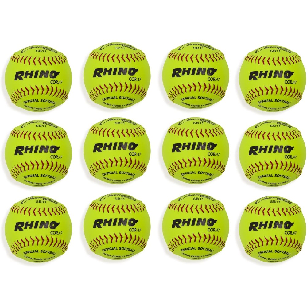 Softball, Synthetic, Yellow, 11 Inches 1385212