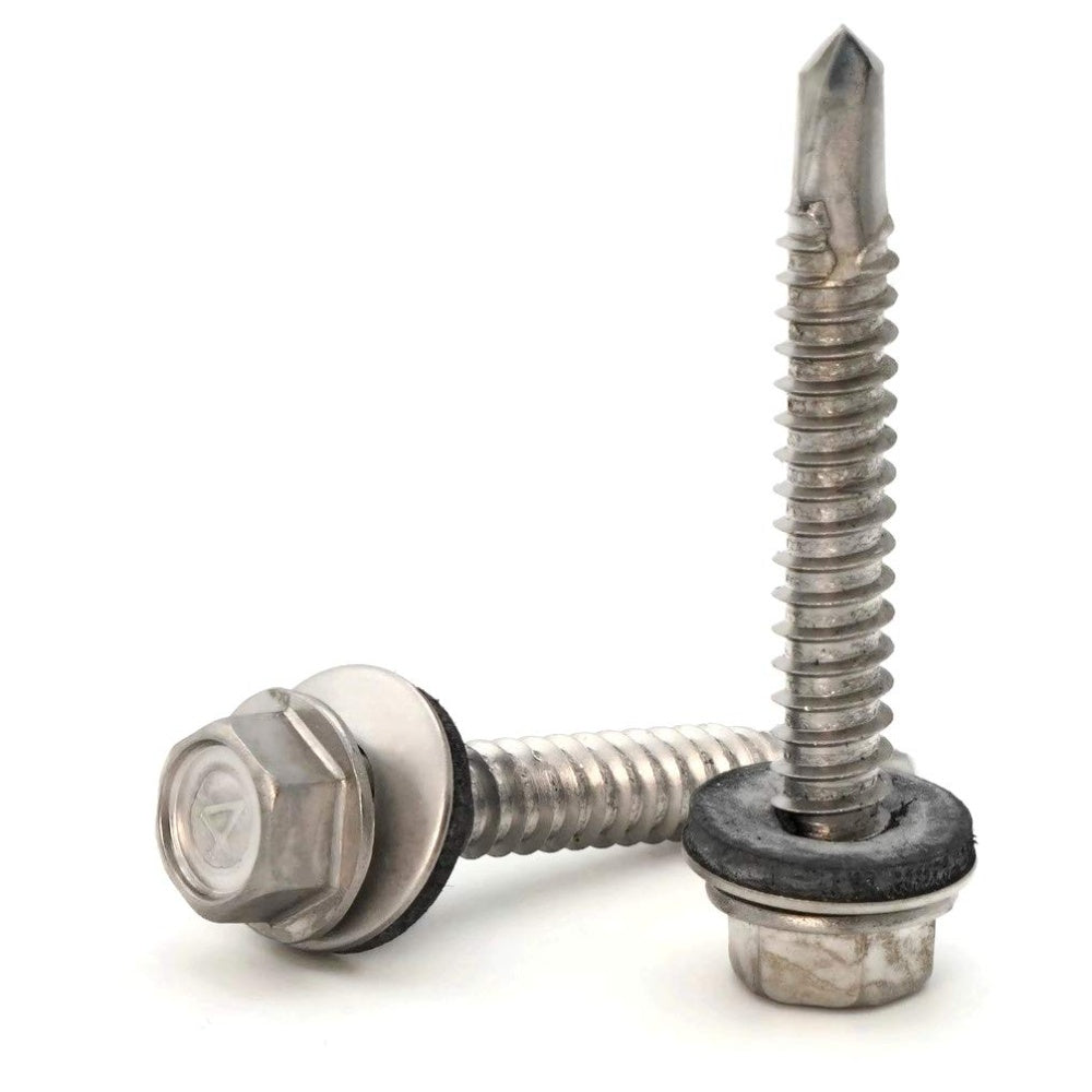 Screw Roofing # 10 Self-Drilling  2 In Zinc He Wood To Metal #12 x 3" Stainless Steel Hex Head Roofing Screws