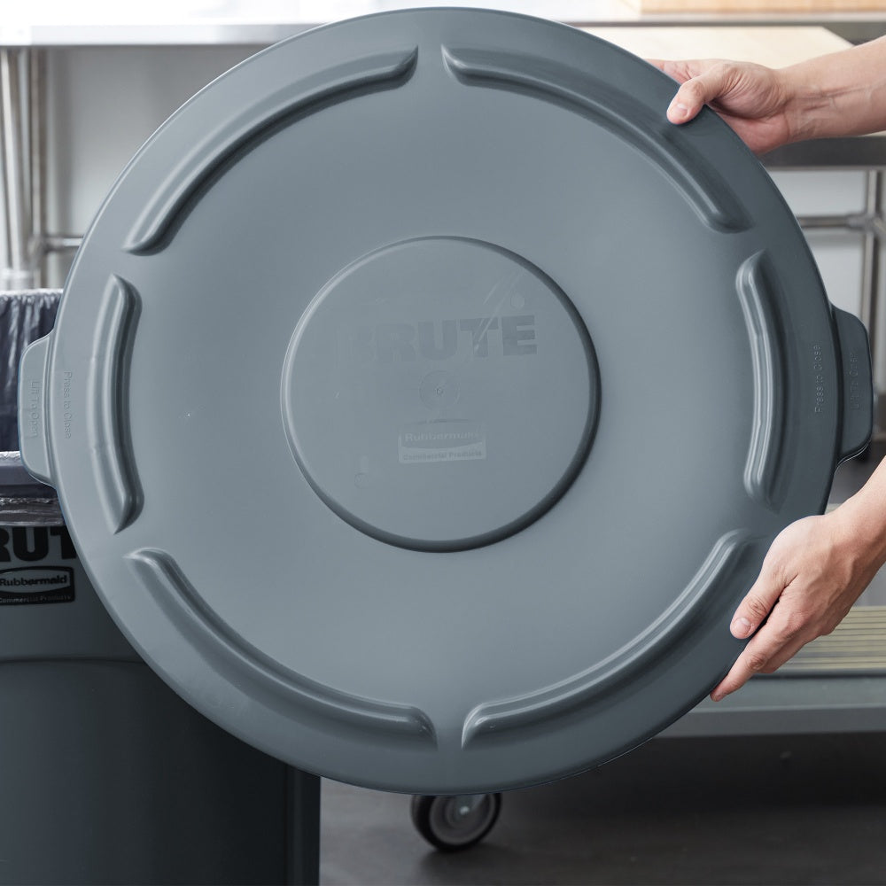 Can, Trash And Garbage, Round, Plastic, Gray, 31-1/2 X 24 Inches FG265400GRAY