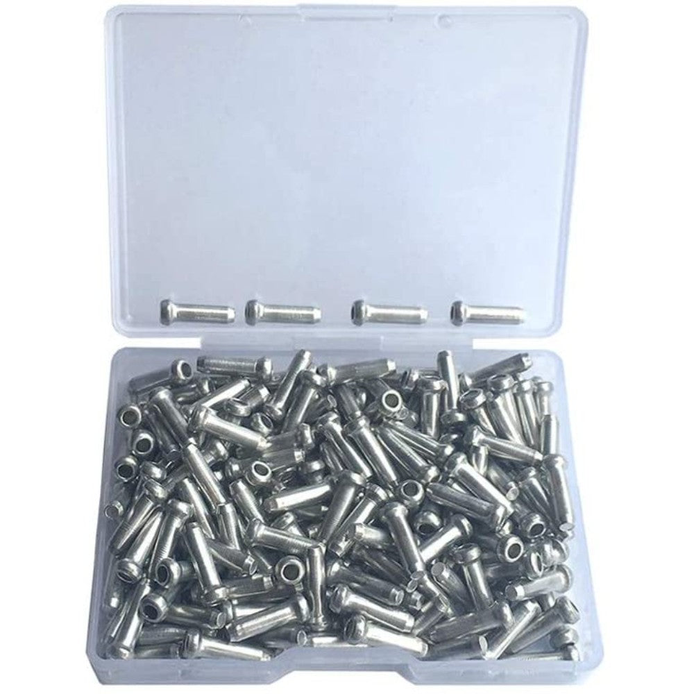 Huture 200Pcs Alloy Bicycles Brake Cable Caps End Tips Shifter Crimp Ferrules Caps for Road Mountain Bikes Silver Brake Caps
