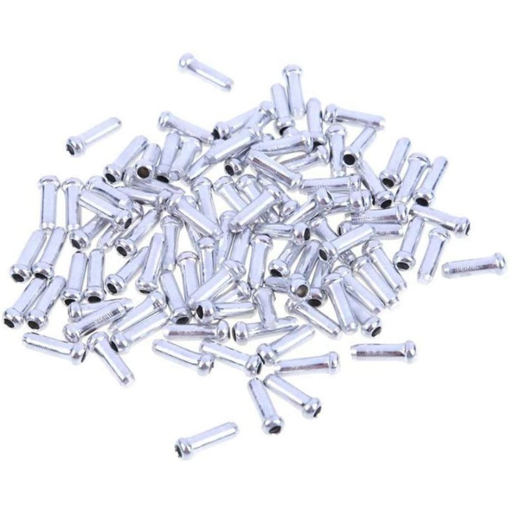 Huture 200Pcs Alloy Bicycles Brake Cable Caps End Tips Shifter Crimp Ferrules Caps for Road Mountain Bikes Silver Brake Caps