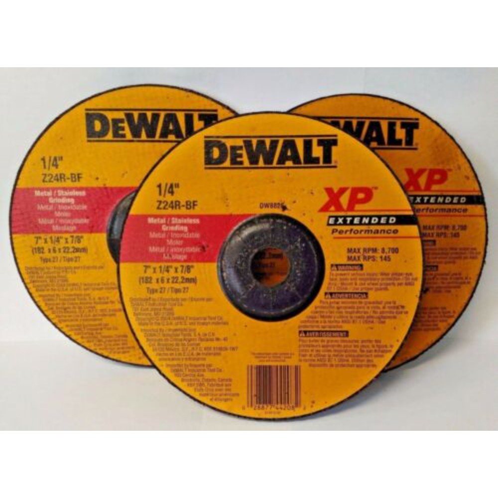 Dewalt 7" x 1/4 x 7/8 Zirconia Grinding Wheel 3PCS DW8826
