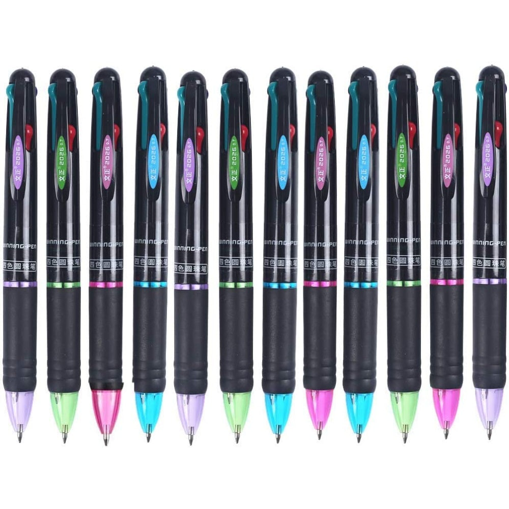 Pen:Ball Point, Nickle Plated Brass Ball, Blue,Black,Red,Green. 12/Pkt.