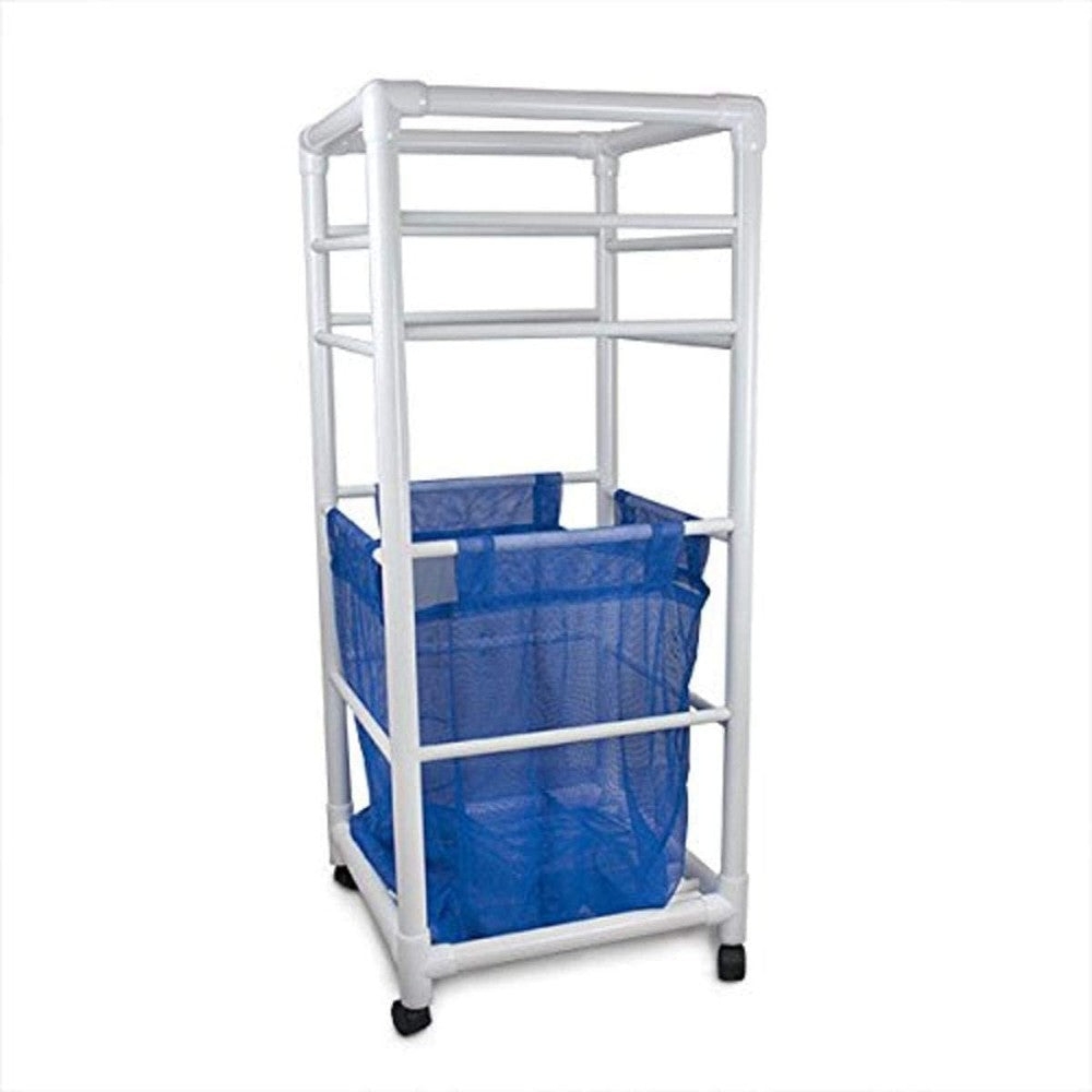Storage Bin, Pool Noodle, W/Wheels, Pvc, White, 19 X 19 X 53 Inches 600505