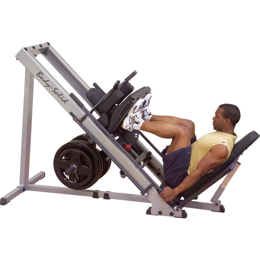 Exercise Machine, Gymnastic, Plate-Loaded Linear Hack Press, Steel, 82 X 61 X 53 Inches MFNS9AB