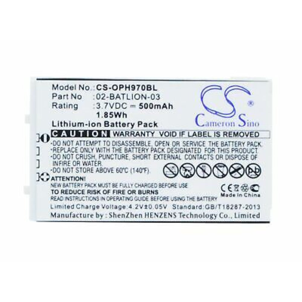 Battery, Storage, Rechargeable, Li-Ion, 0.5 Ah, 3.7 V Cs-Oph970Bl