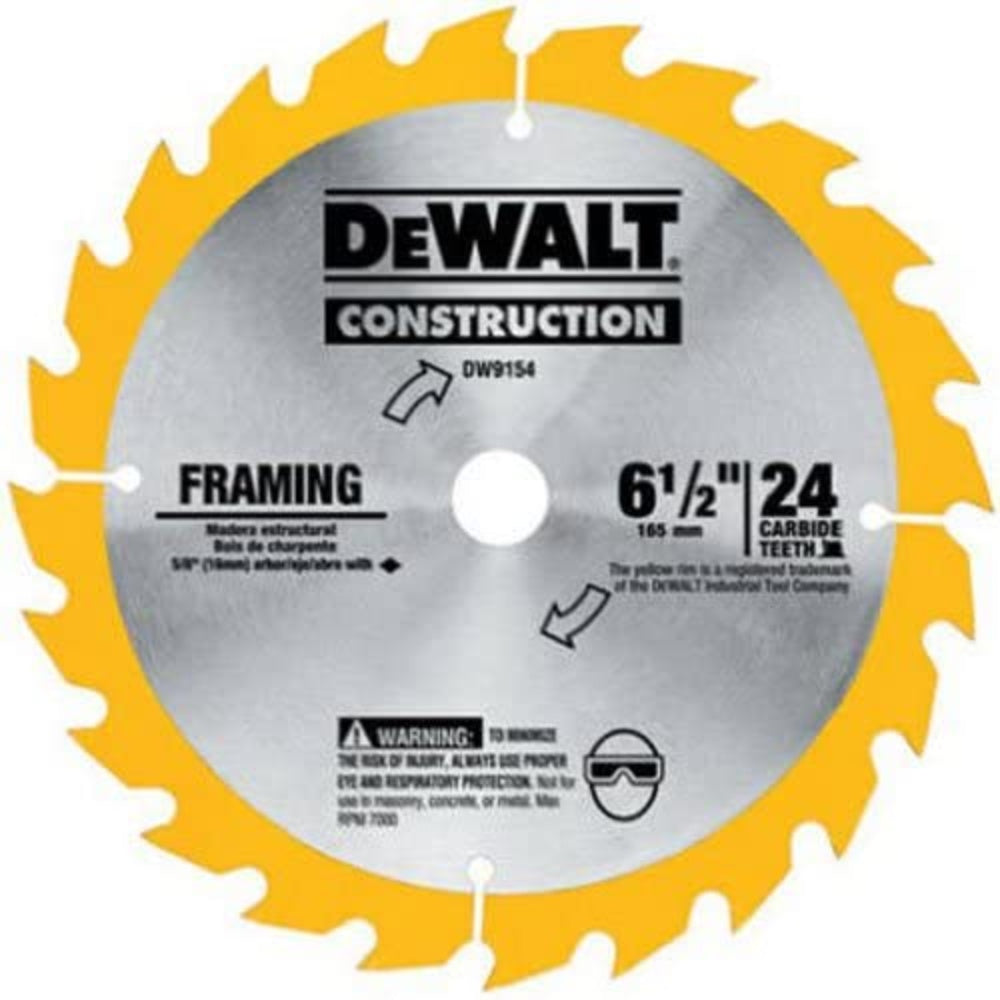 Blade, Circular Saw, Wood Cutting, 6-1/2" X 24 Tooth,  DW9154