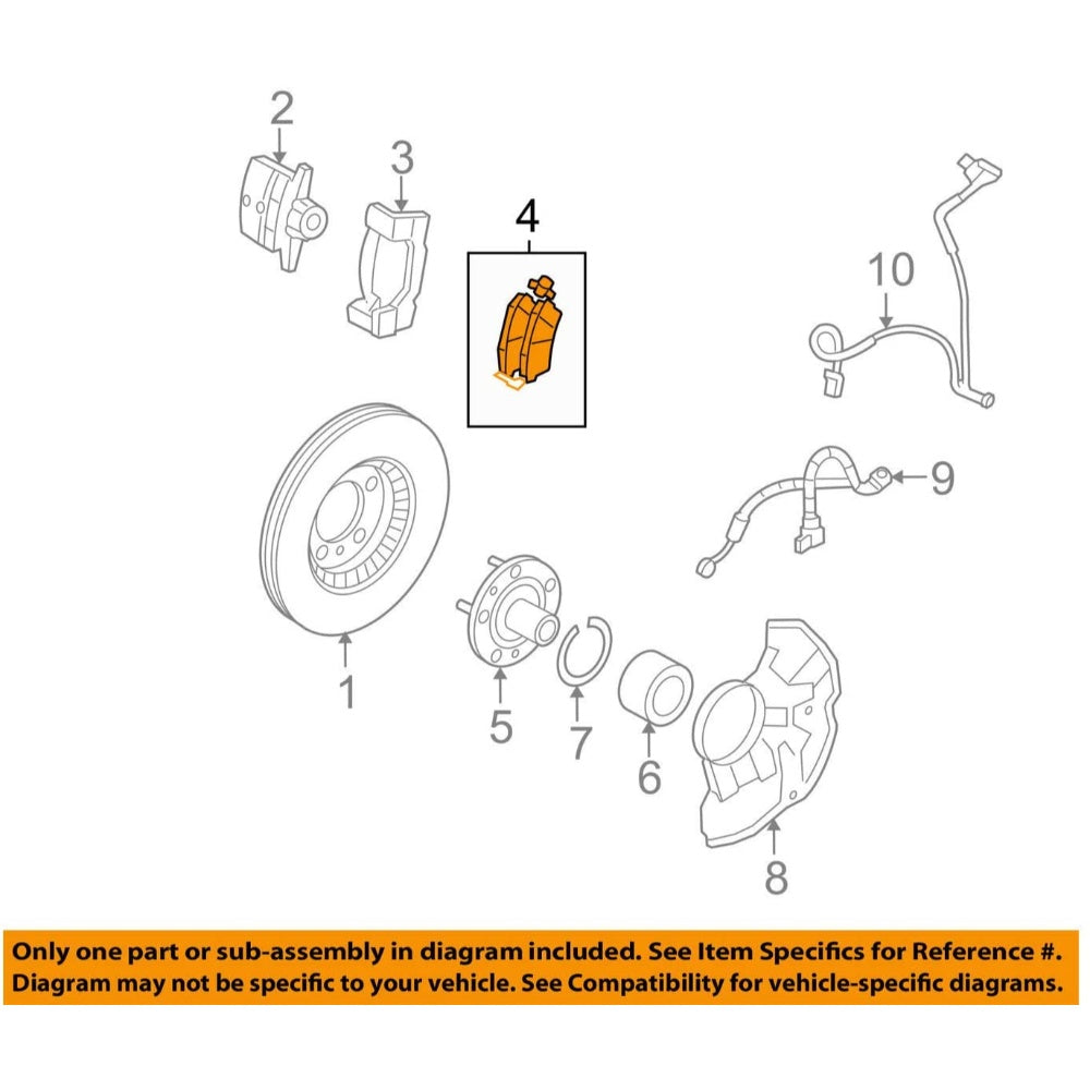 Brake Lining Kit, Front, Semi Metallic, 7.8 X 2.9 Inches 8C2Z-2V001-C, BR-1328