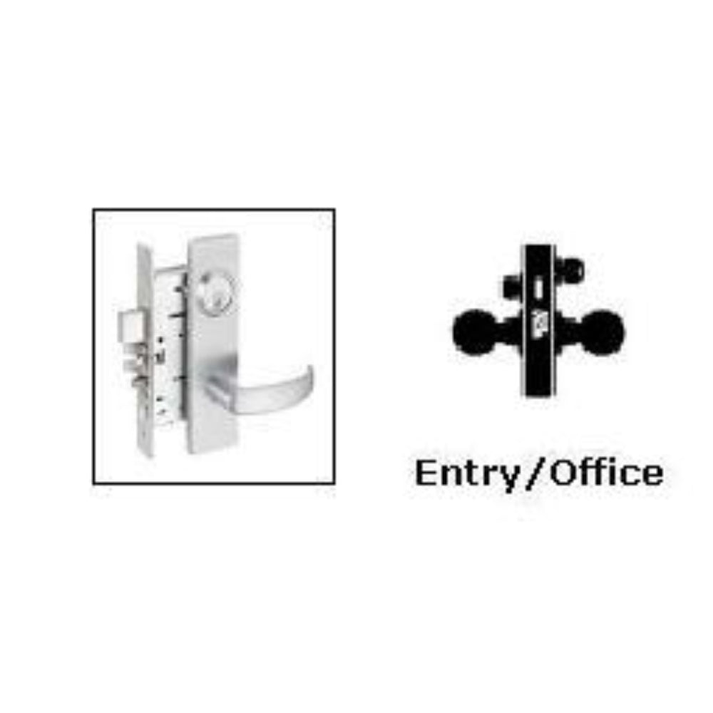 Falcon Ma541 Entry/Office Mortise Lock, Lever: Hg, Finish: 630/Us32D