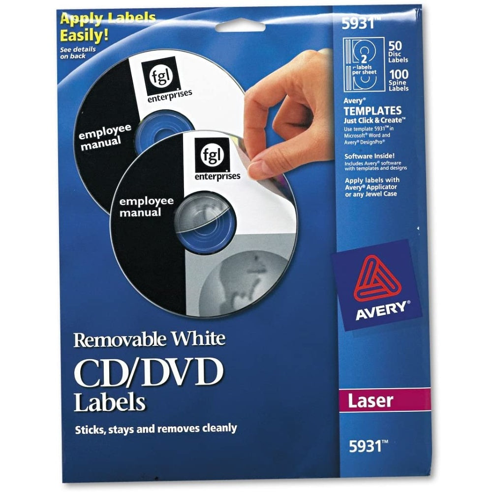 Label, Cd/Dvd, White AVERY 5931