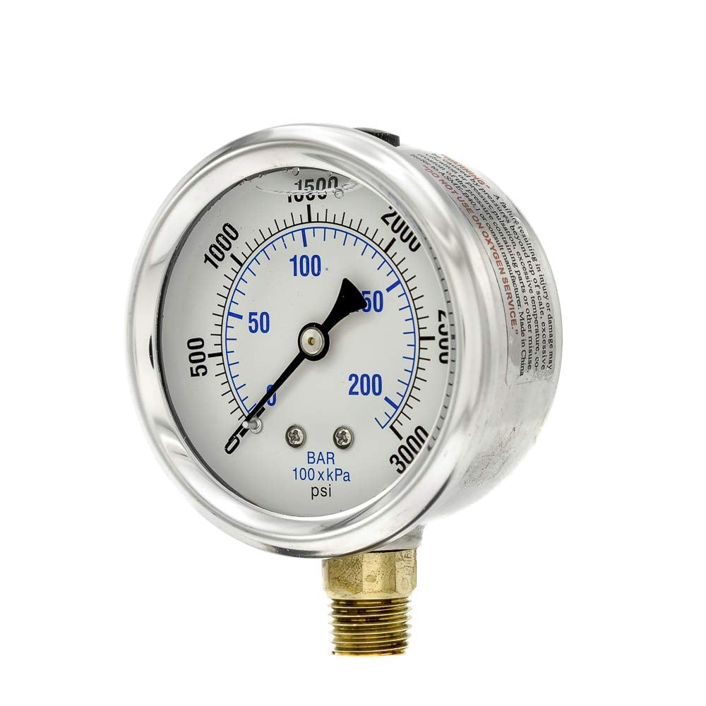 Gage, Pressure, Dial Indicating, Liquid Filled, 2-1/2 Inches, 0-600 Psi GAUGE-600
