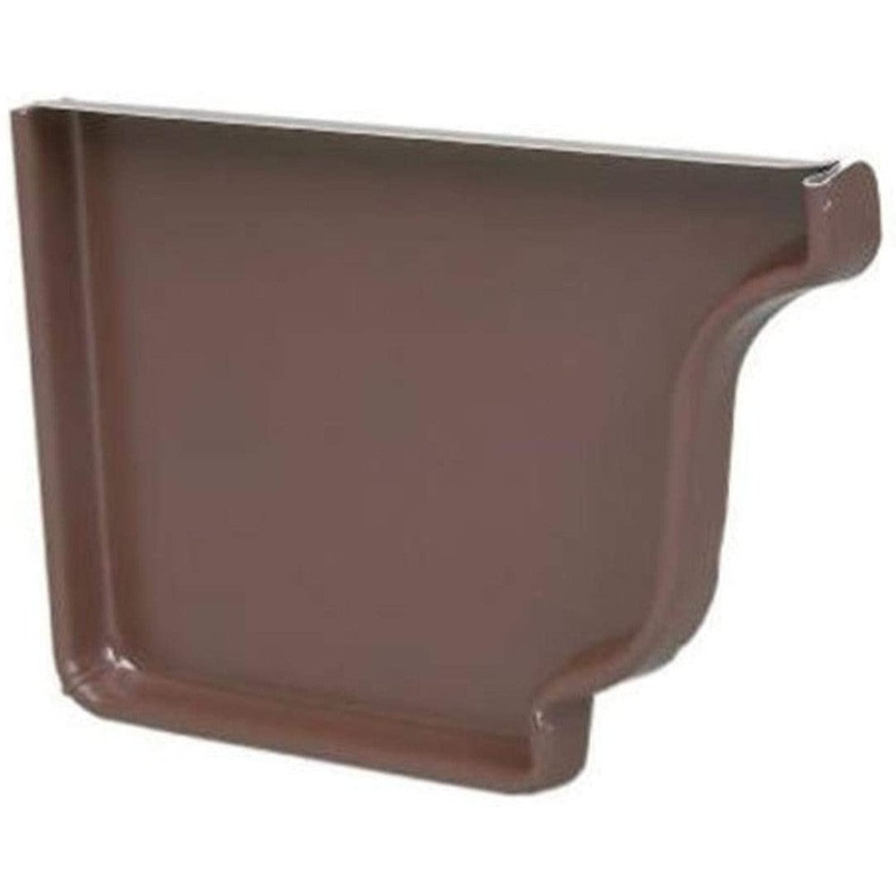 End Cap, Gutter, Left, Aluminum, Brown, 5 Inches 2520519