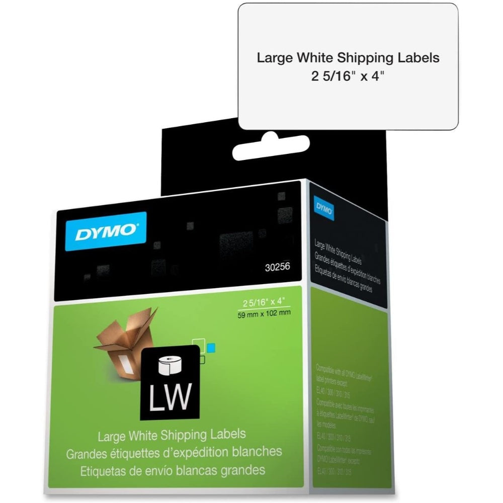 Label, Self Adhesive, Printer, Paper, White, 2-31/100 X 4 Inches DYM30256