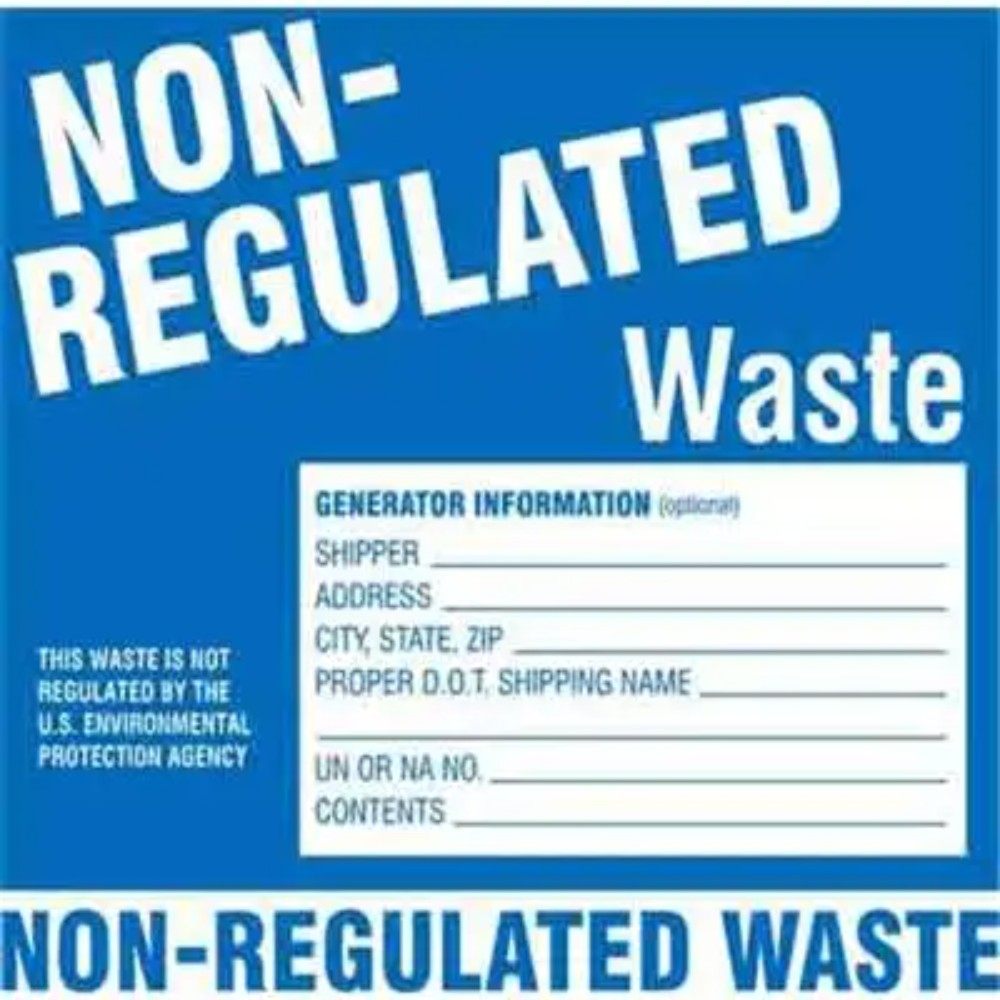 Hazardous Waste Labels - Label Non-Regulated Waste, 6" X 6", 100Ea / Pk. 60446