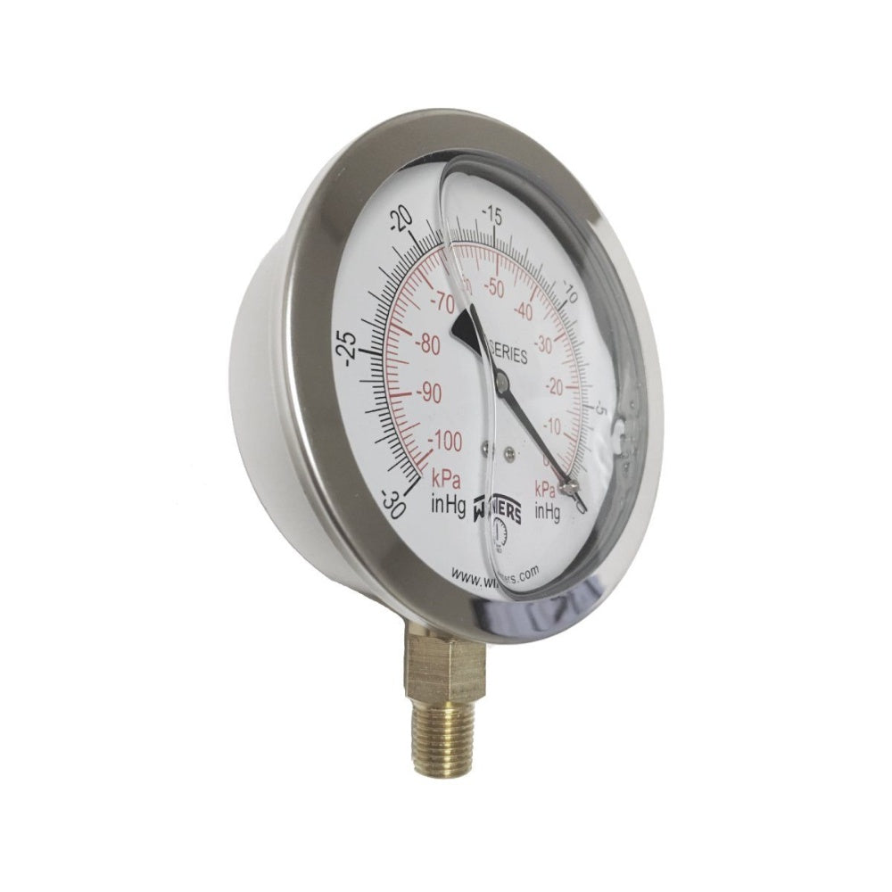 Gage, Pressure, Dual Scale, Stainless Steel, 4 Inch, 30-0-300 Psi PFQ1542