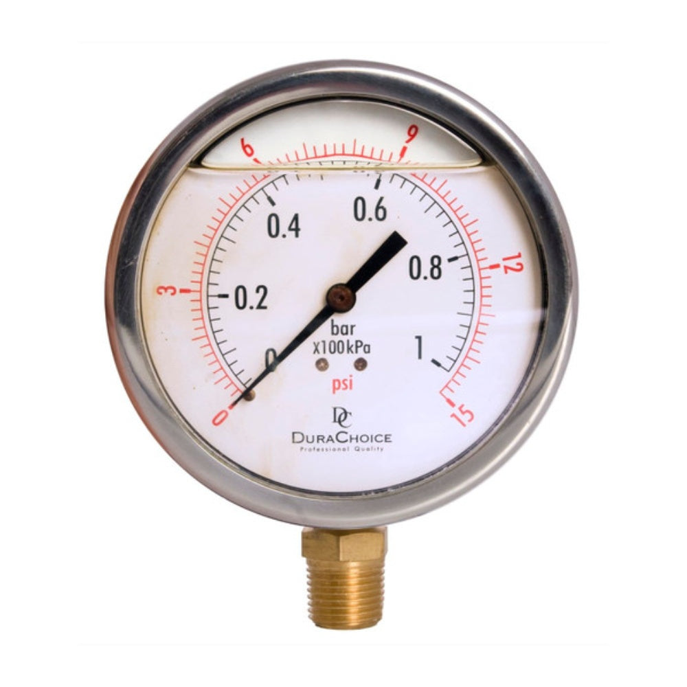 Gage, Pressure, Dial Indicating, Oil Filled, 4 Inches, 160 Psi PB405L-160