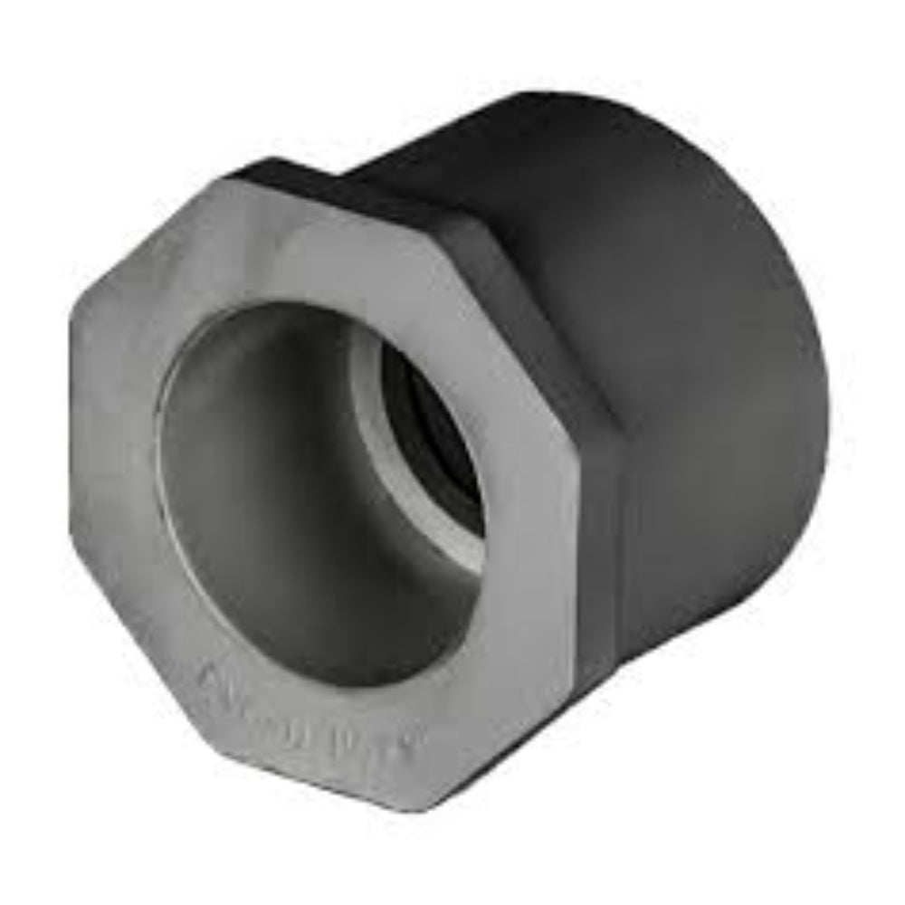 Bushing, Pressure Fittings, Pvc, Reduction, Spigot X Socket, Pn16, Gray, 4 X 2 In