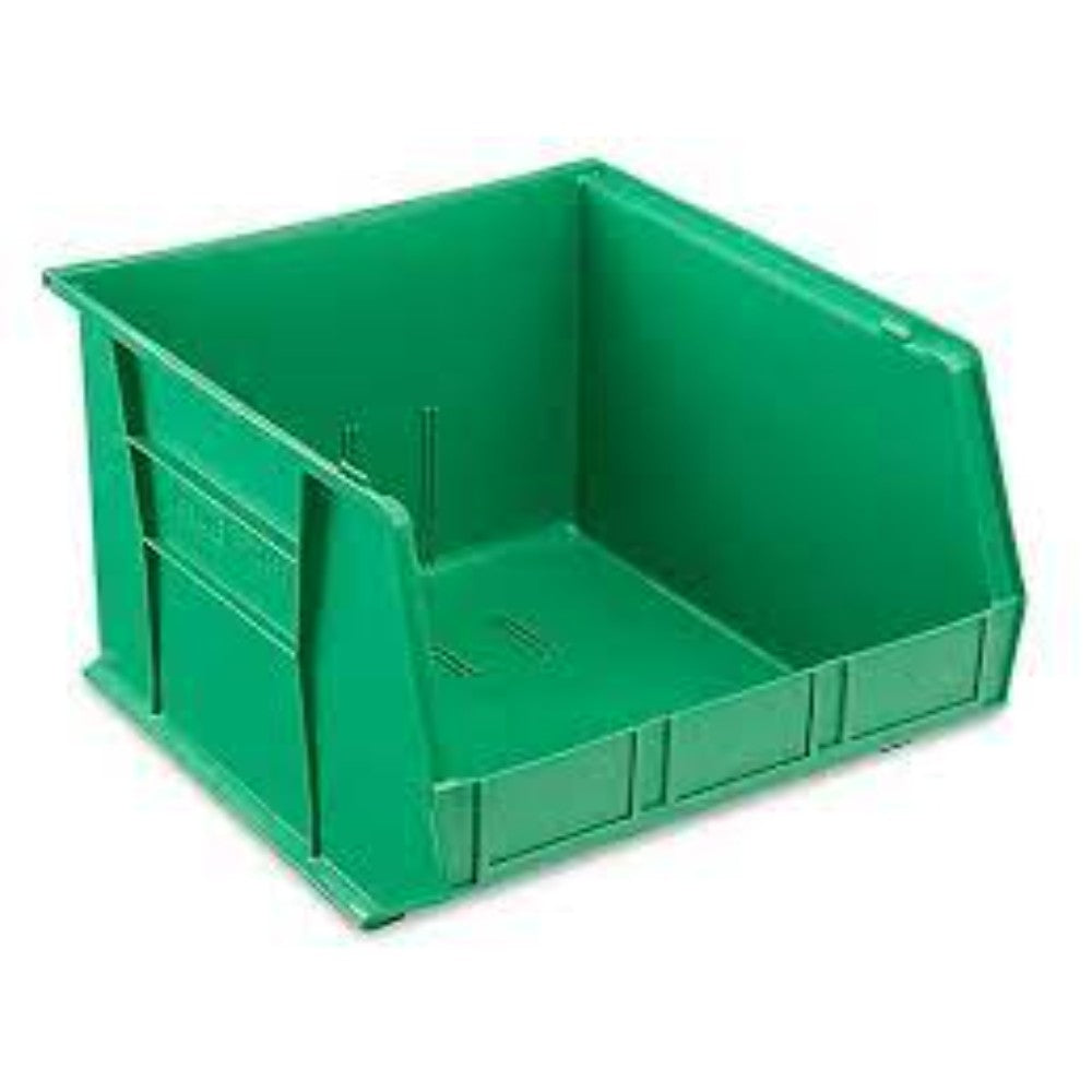 Bin, Storage, Stackable, Polypropylene, Green, 18 X 16 1/2 X 11 Inches S-12422G