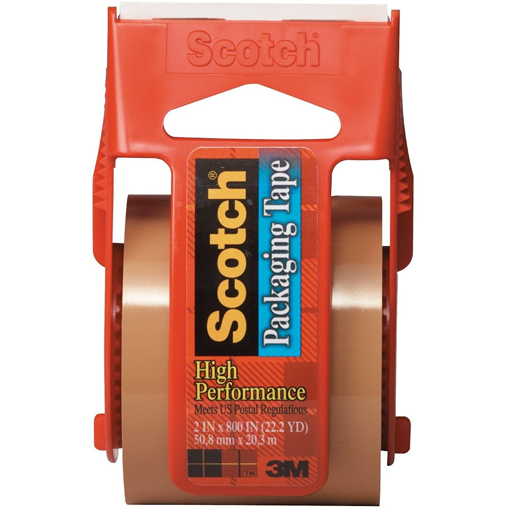 Tape, Scotch, Heavy Duty, W/Dispenser, Tan, 2" MMM143L