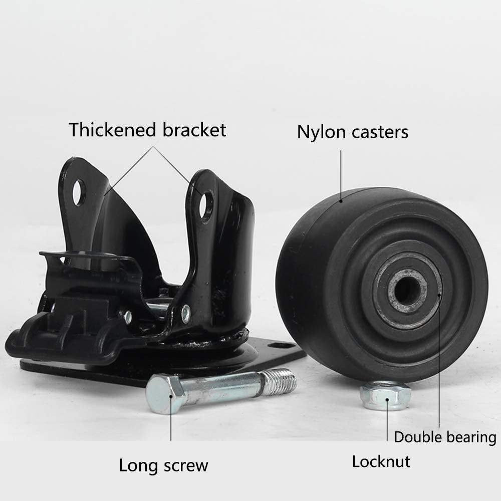 Wheels 2 inch 2.5 inch 3 inch nylon low center of gravity damper for shelf agricultural machinery furniture load 8bayfa (Size : B)