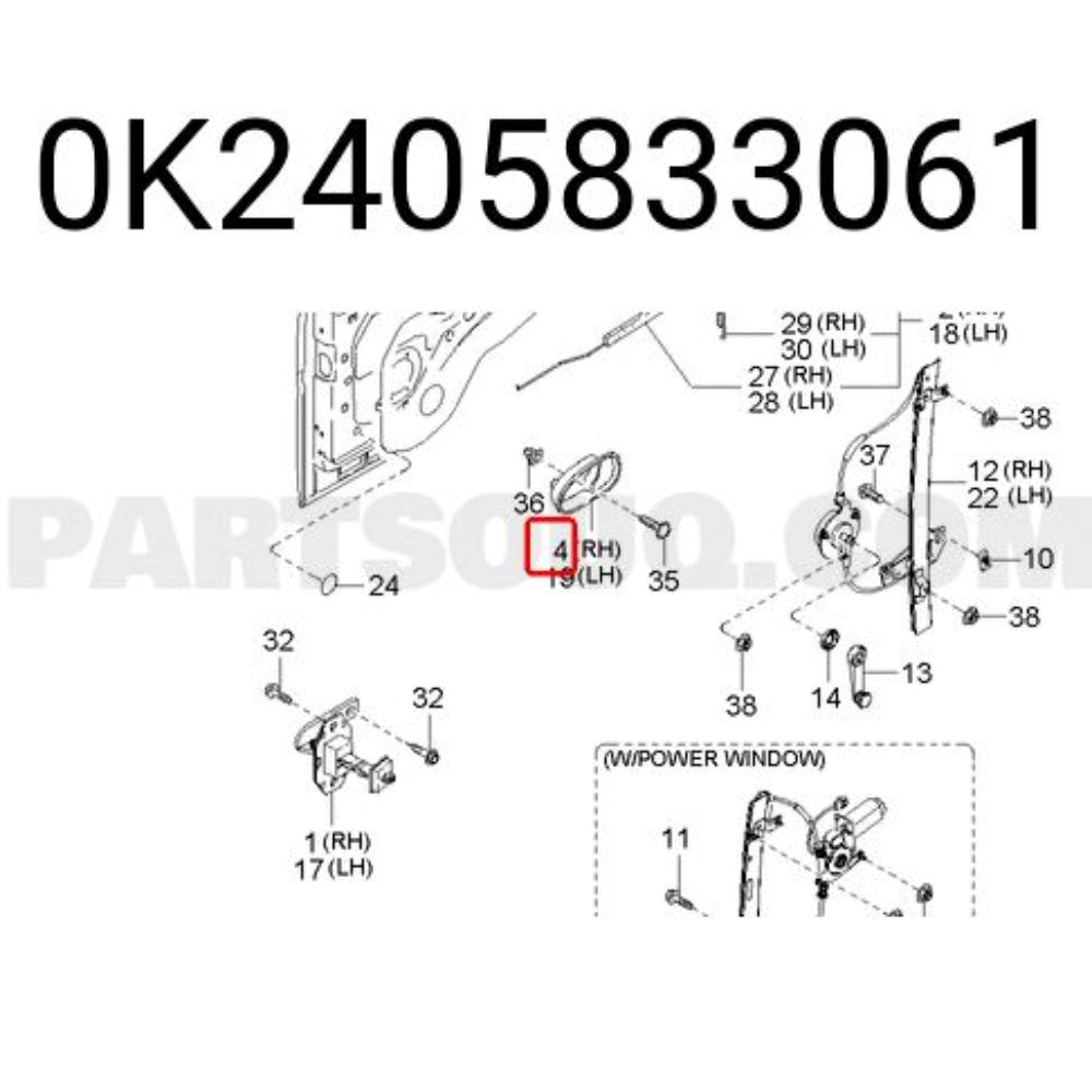 Handle Assy Dr I/S Rh 0K2405833061