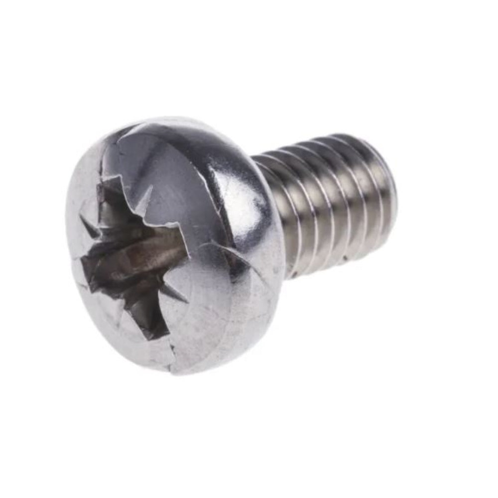 Screw Machine M6 X 10 Mm Plain Stainless Steel Pan Head Machine Screws, M6 x 10mm, 50 Per pack
