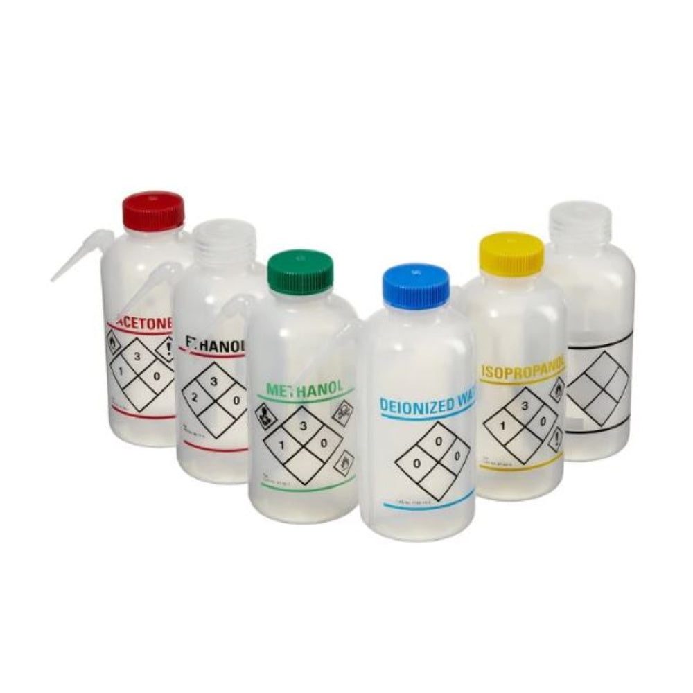 Labeled Squeeze Wash Bottle Water