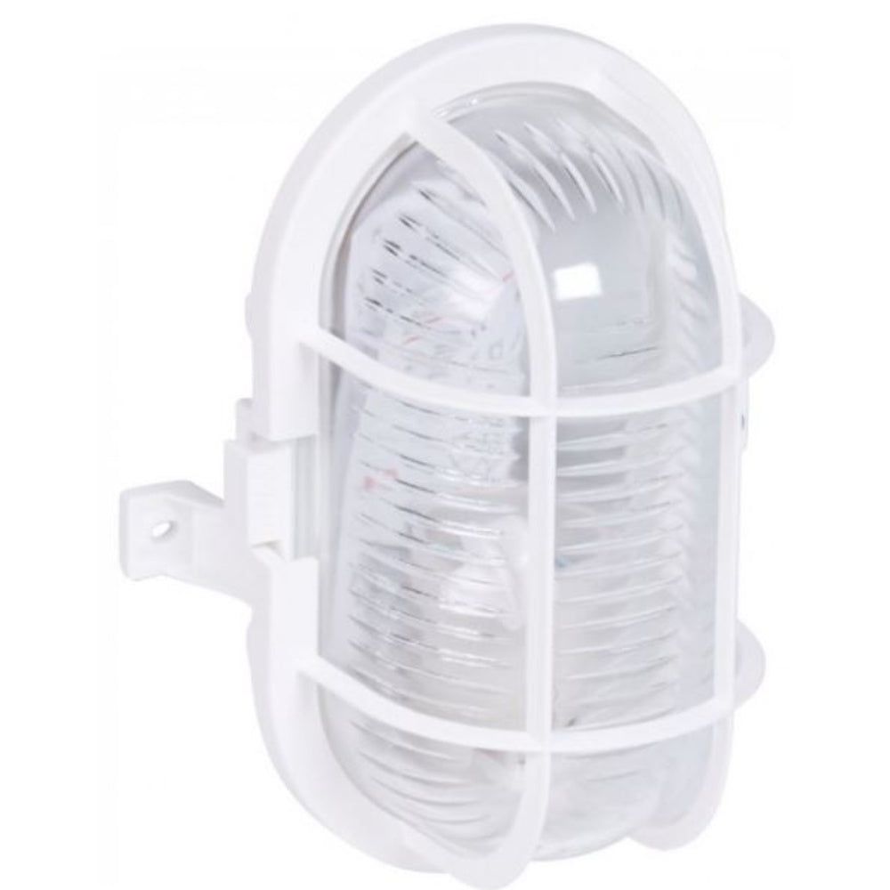 Fixture Bulkhead Light 60 W With Plastic Housing E27 Bulb Oxidated And Ha Mmered Aluminum Reflector 220/240 Volt DOMINO BRAND