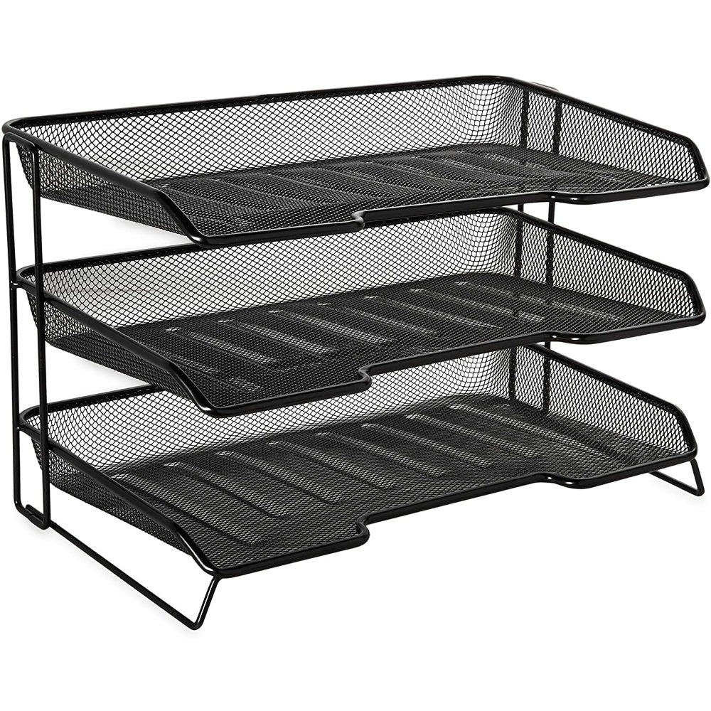 Filling Trays 3 Tier /Masaustu Evrak Rafi 3Lu TRAY LETTER 3 TIER BLACK, ROCO V1-LD01583