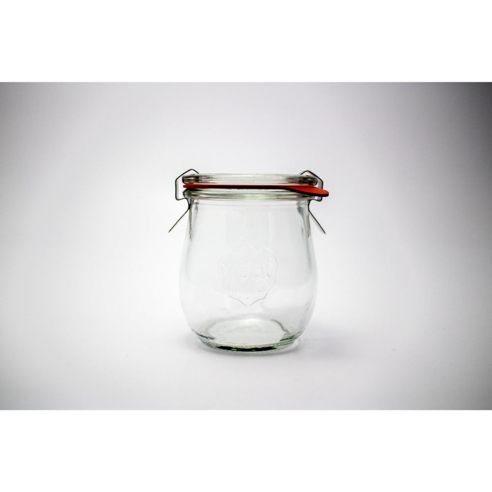 Weck 762 Jelly Jar - 1/5 Liter, Set Of 6, 6 Jars W/ Glass Lids, 6 Rings, & 12 Clamps 762