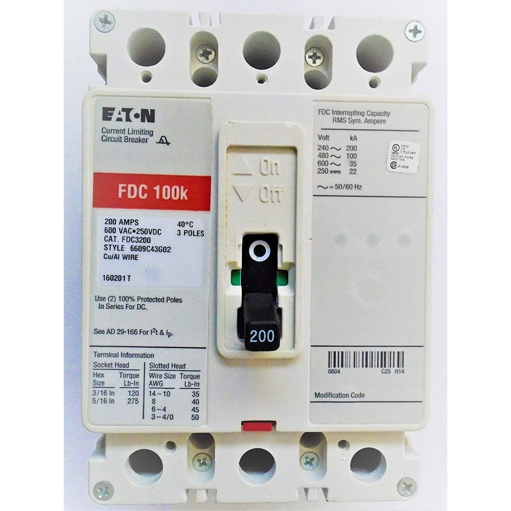 Circuit Breaker, Ple 3, Amperage 200 Amps, P/N: Pc00-21232-200, JDL36200LV